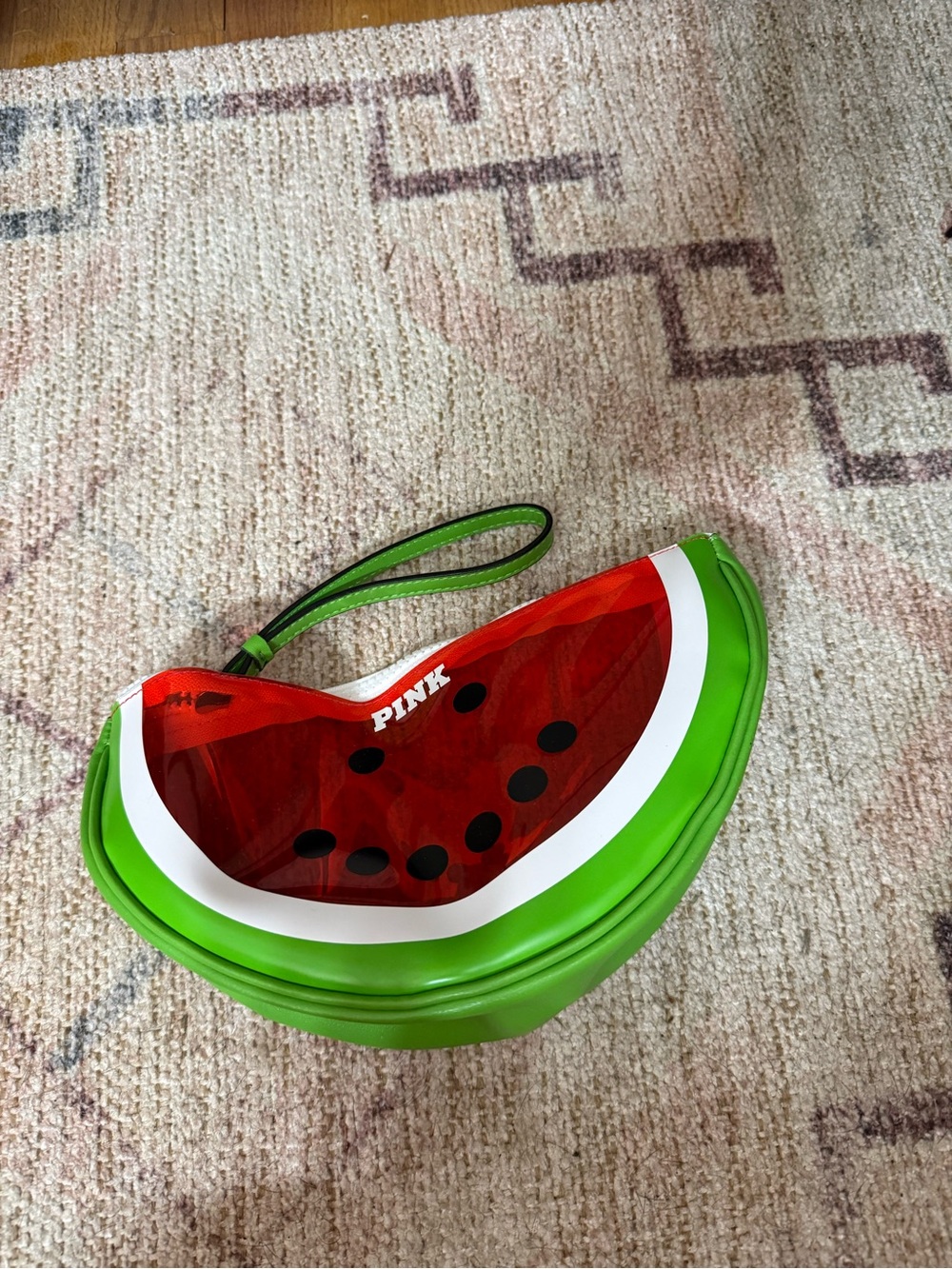 PINK Victoria's Secret Watermelon Wristlet in Red, Green and White